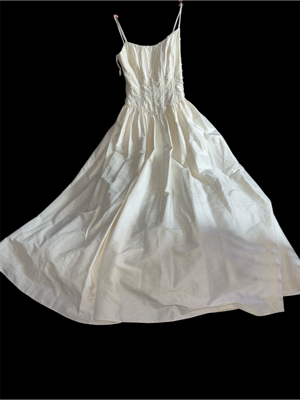 Ivory Spaghetti Strap Full Skirt Corset style wedding Dress Sz 4